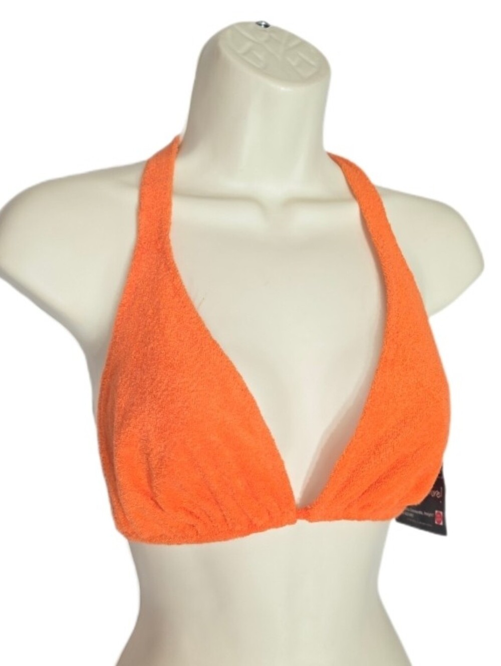 Hazel Bikini Swim Top Soft Terrycloth NWT Vintage 1995 Orange Size L